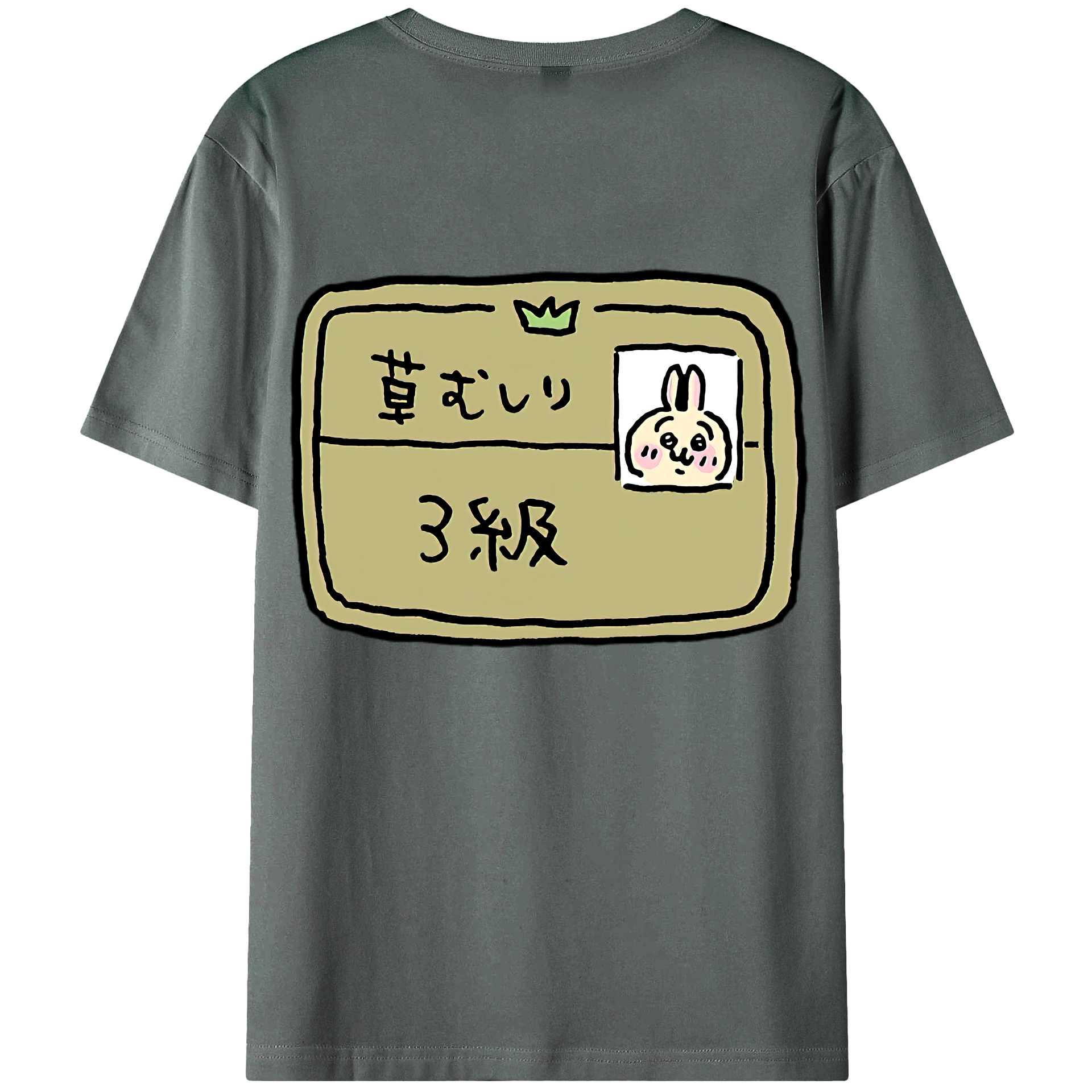 （画像用） ちいかわ うさぎ Chii-kawa usagi 綿100％半袖Tシャツ（背面プリント）